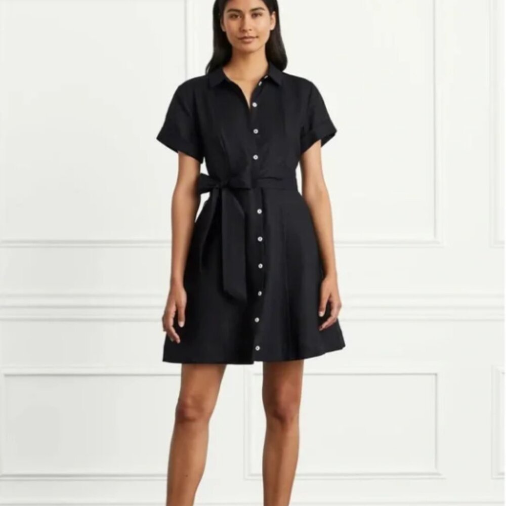 Hill House Laura Linen Dress in Black Size XXL